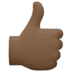 👍🏿 thumbs up: dark skin tone display on Facebook